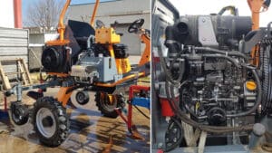 Remplacement d'un moteur Yanmar 3TNV88 machine agricole